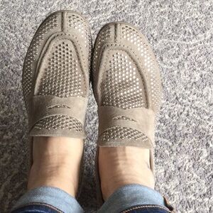Rocco P stunning studded beige suede penny loafers in 39